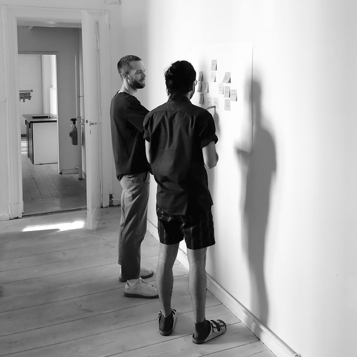 studio nunc backstage picture jonas and elliot working in a workshop