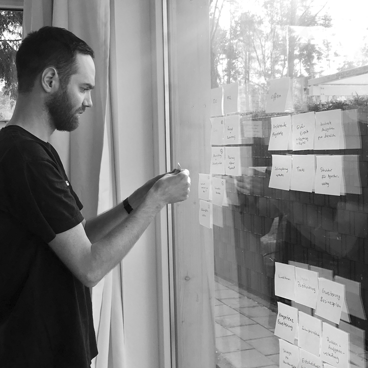 studio nunc backstage picture max working with post-its